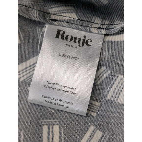 Rouje Dress Gabin Wrap Navy Elegant Timeless Old Money Quiet Luxury Preppy A007 - Picture 9 of 11